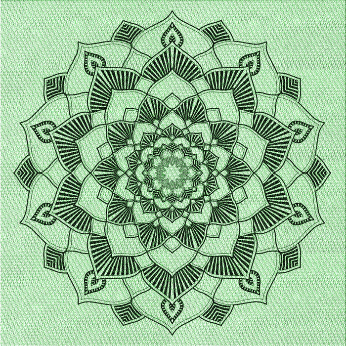 Round Patterned Mint Green Rug, pat1904grn