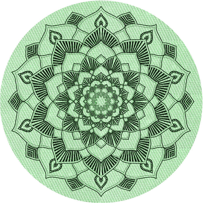 Square Patterned Mint Green Rug, pat1904grn