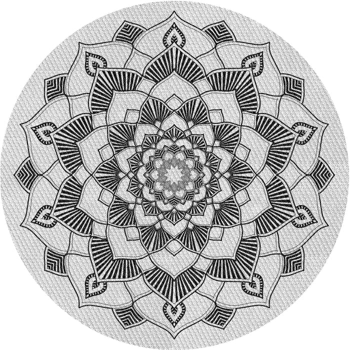 Square Patterned Platinum Gray Rug, pat1904gry