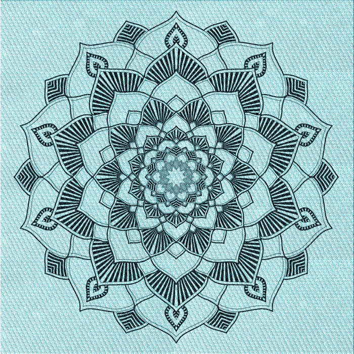 Round Machine Washable Transitional Deep-Sea Green Rug, wshpat1904lblu