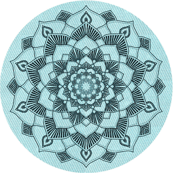 Square Patterned Deep-Sea Green Rug, pat1904lblu