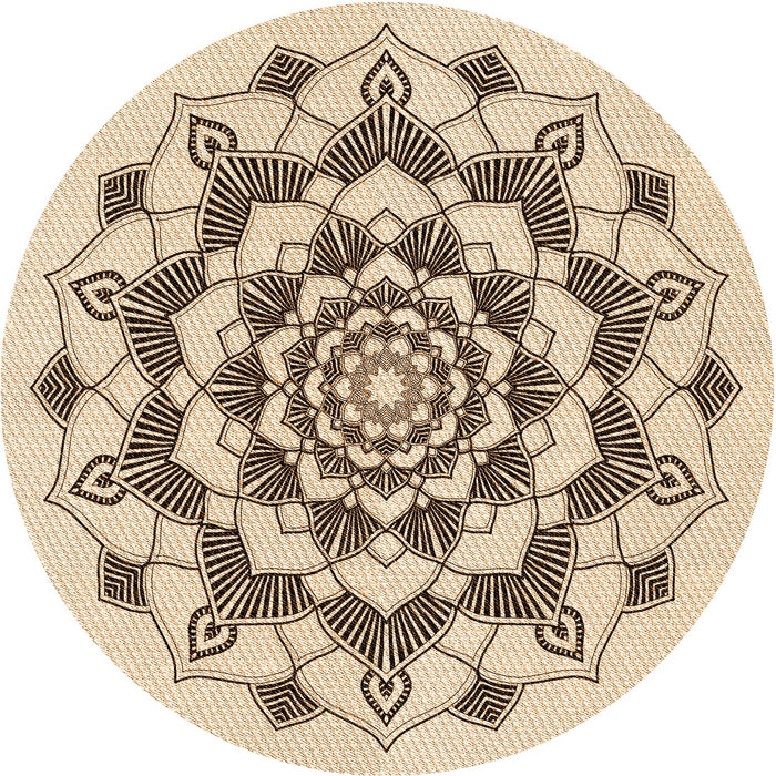 Square Patterned Navajo White Gold Rug, pat1904org