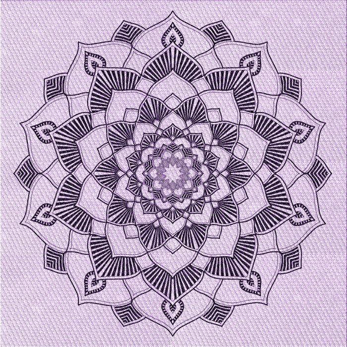 Round Patterned Purple Flower Purple Rug, pat1904pur