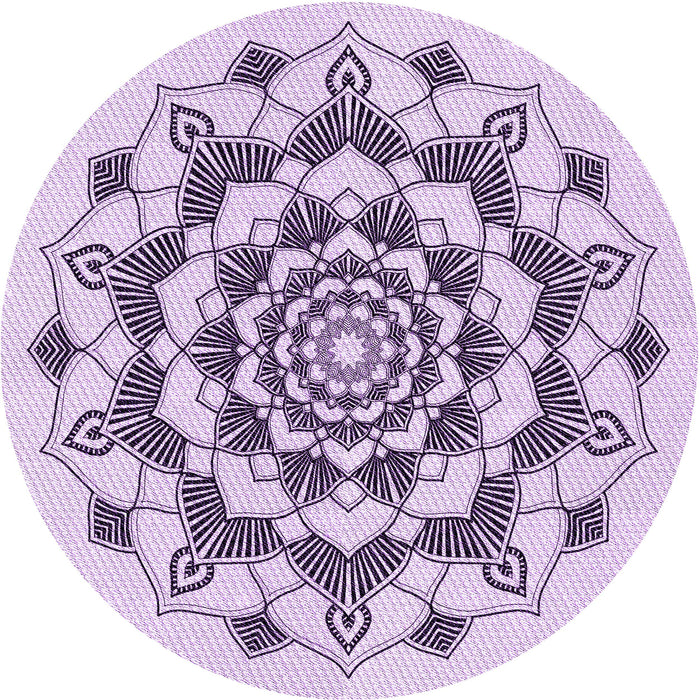 Square Patterned Purple Flower Purple Rug, pat1904pur