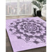 Machine Washable Transitional Purple Flower Purple Rug in a Family Room, wshpat1904pur