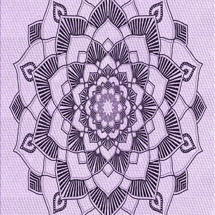 Patterned Purple Flower Purple Rug, pat1904pur