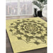 Patterned Harvest Gold Rug in Family Room, pat1904yw