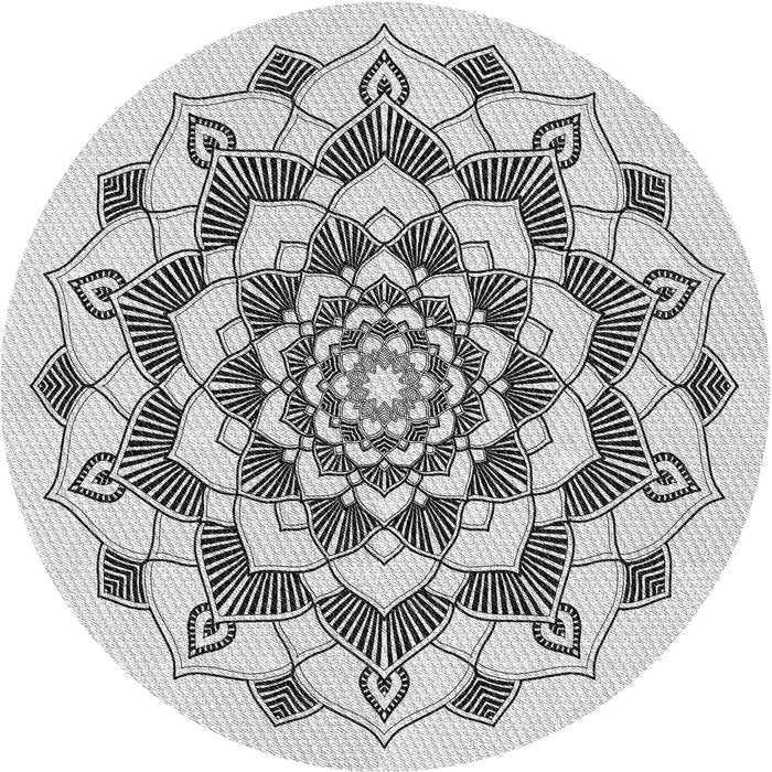 Sideview of Patterned Gray Novelty Rug, pat1904