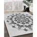 Patterned Gray Novelty Rug in Family Room, pat1904