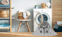 Machine Washable Transitional Grey Gray Rug in a Washing Machine, wshpat1904