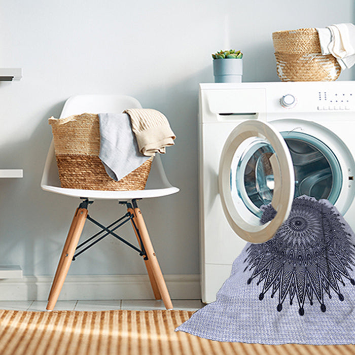 Machine Washable Transitional Blue Rug in a Washing Machine, wshpat1905blu