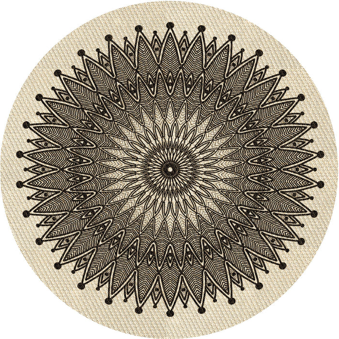 Square Patterned Vanilla Gold Rug, pat1905brn