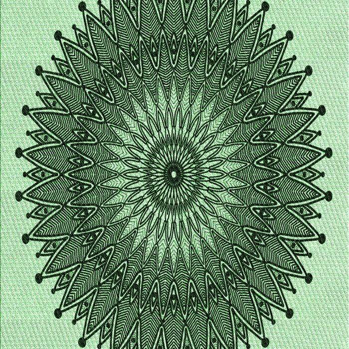 Machine Washable Transitional Medium Forest Green Rug, wshpat1905grn