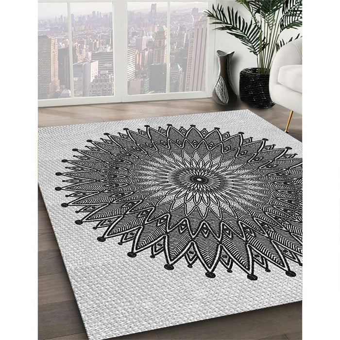 Machine Washable Transitional Gray Rug in a Family Room, wshpat1905gry