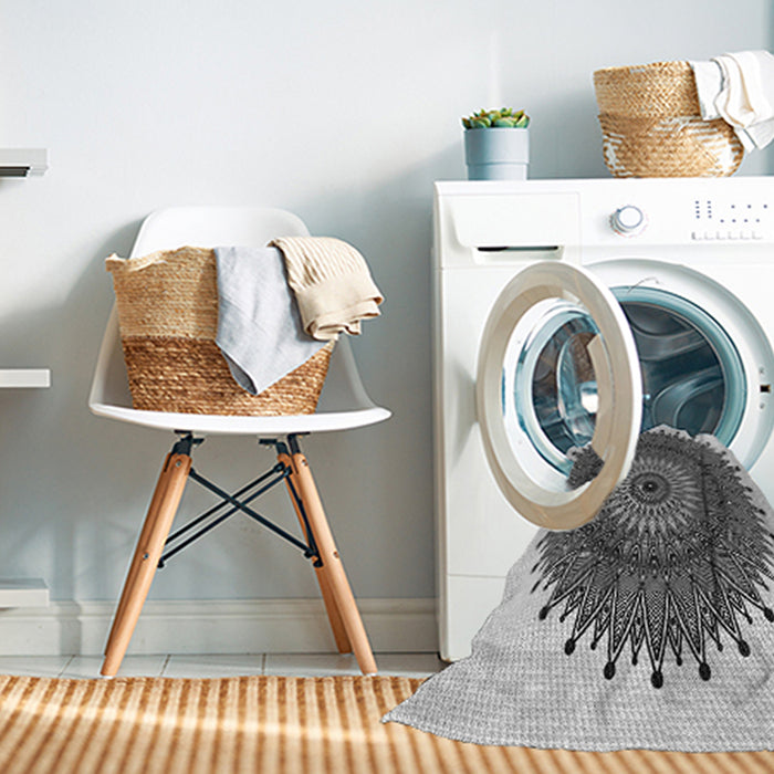 Machine Washable Transitional Gray Rug in a Washing Machine, wshpat1905gry