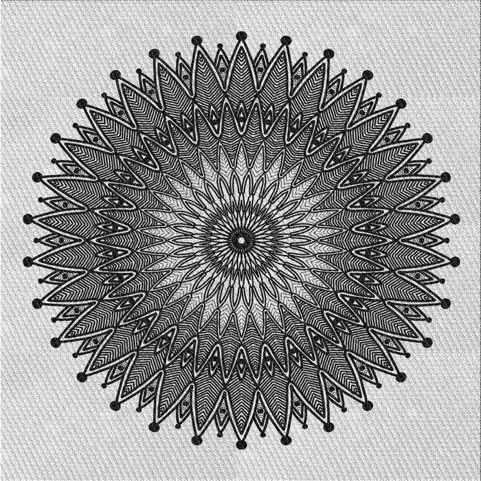 Round Patterned Gray Rug, pat1905gry