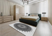 Patterned Gray Rug in a Bedroom, pat1905gry