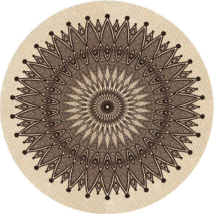 Square Patterned Deep Peach Orange Rug, pat1905org