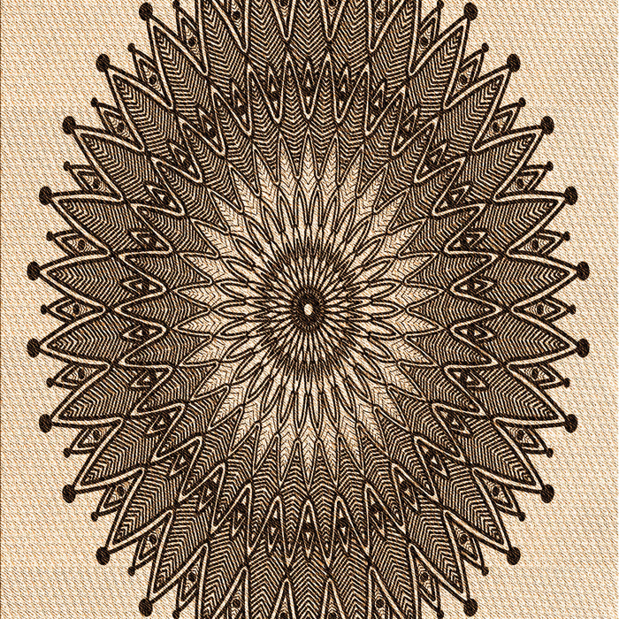 Patterned Deep Peach Orange Rug, pat1905org