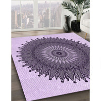 Patterned Blossom Pink Rug, pat1905pur