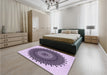 Patterned Blossom Pink Rug in a Bedroom, pat1905pur