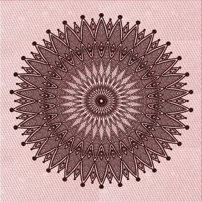 Round Machine Washable Transitional Pink Rug, wshpat1905rd