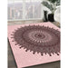 Machine Washable Transitional Pink Rug in a Family Room, wshpat1905rd