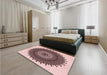 Round Machine Washable Transitional Pink Rug in a Office, wshpat1905rd