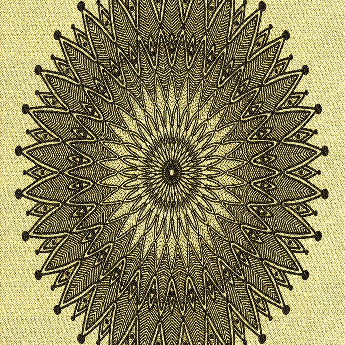 Patterned Mustard Yellow Rug, pat1905yw