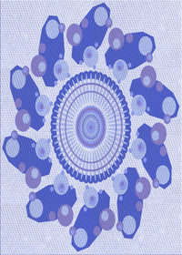 Machine Washable Transitional Blue Rug, wshpat1906blu