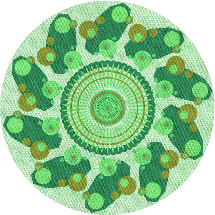 Square Machine Washable Transitional Jade Green Rug in a Living Room, wshpat1906grn