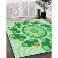 Patterned Jade Green Rug, pat1906grn