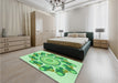 Patterned Jade Green Rug in a Bedroom, pat1906grn