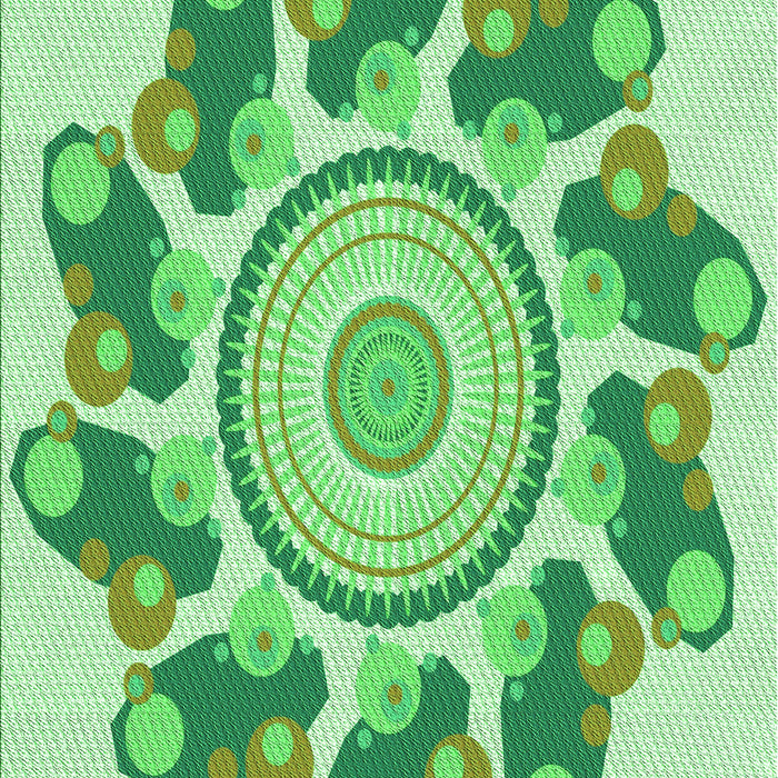 Machine Washable Transitional Jade Green Rug, wshpat1906grn