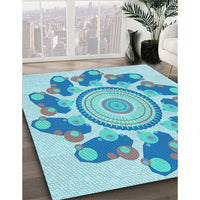 Patterned Blue Rug, pat1906lblu