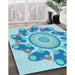 Patterned Blue Rug in Family Room, pat1906lblu