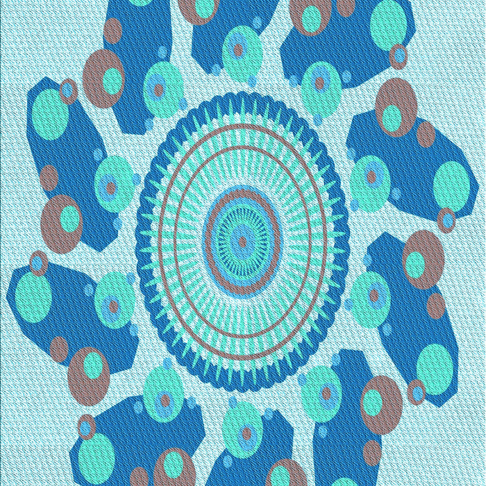 Patterned Blue Rug, pat1906lblu