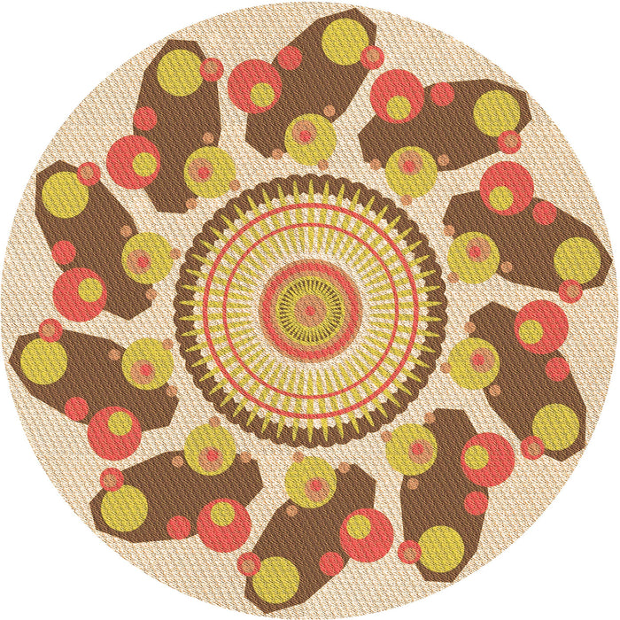 Square Patterned Brown Gold Rug, pat1906org