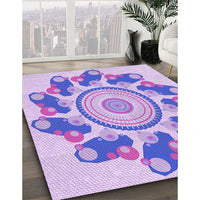 Patterned Blossom Pink Rug, pat1906pur