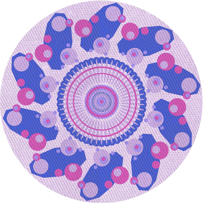 Square Patterned Blossom Pink Rug, pat1906pur