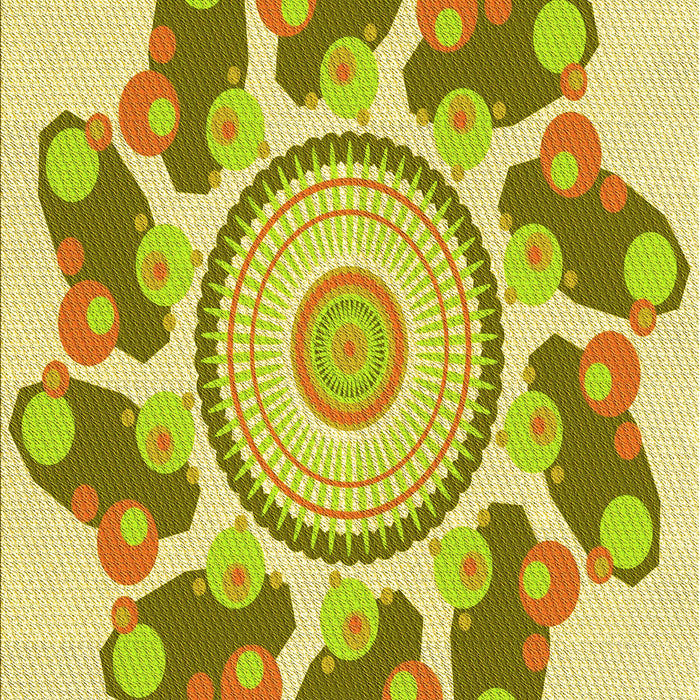 Patterned Dark Golden Brown Rug, pat1906yw