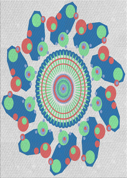 Patterned Slate Blue Grey Novelty Rug, pat1906