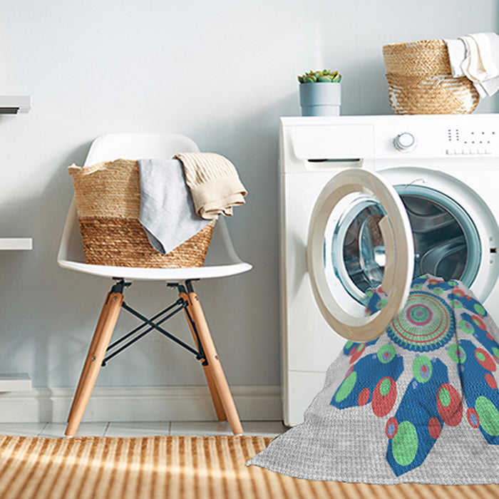 Machine Washable Transitional Slate Blue Grey Blue Rug in a Washing Machine, wshpat1906