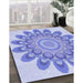 Patterned Light Slate Blue Rug in Family Room, pat1907blu