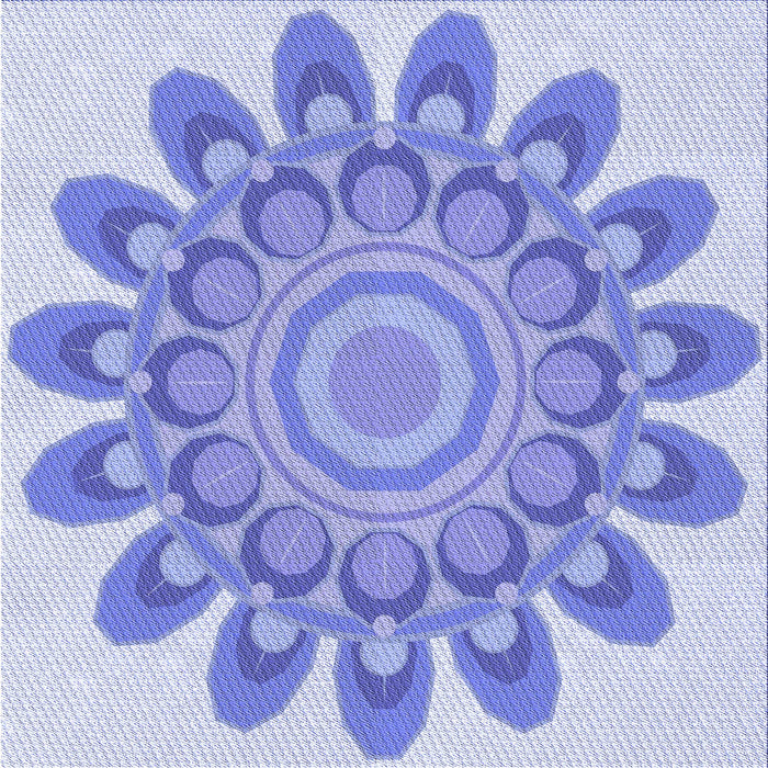 Round Patterned Light Slate Blue Rug, pat1907blu