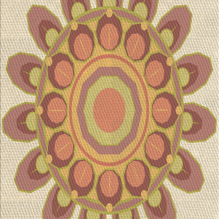 Patterned Brown Gold Rug, pat1907brn