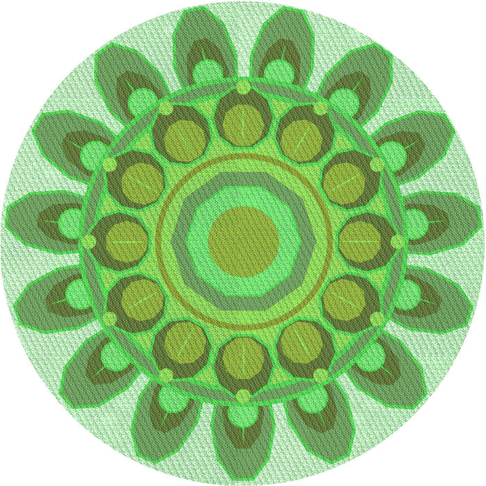 Square Patterned Jade Green Rug, pat1907grn