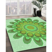 Patterned Jade Green Rug, pat1907grn