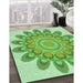 Patterned Jade Green Rug in Family Room, pat1907grn