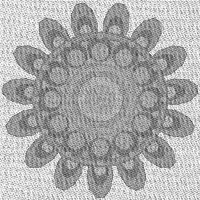 Round Machine Washable Transitional Gray Rug, wshpat1907gry